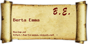 Berta Emma névjegykártya