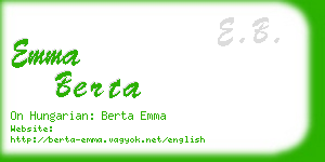 emma berta business card